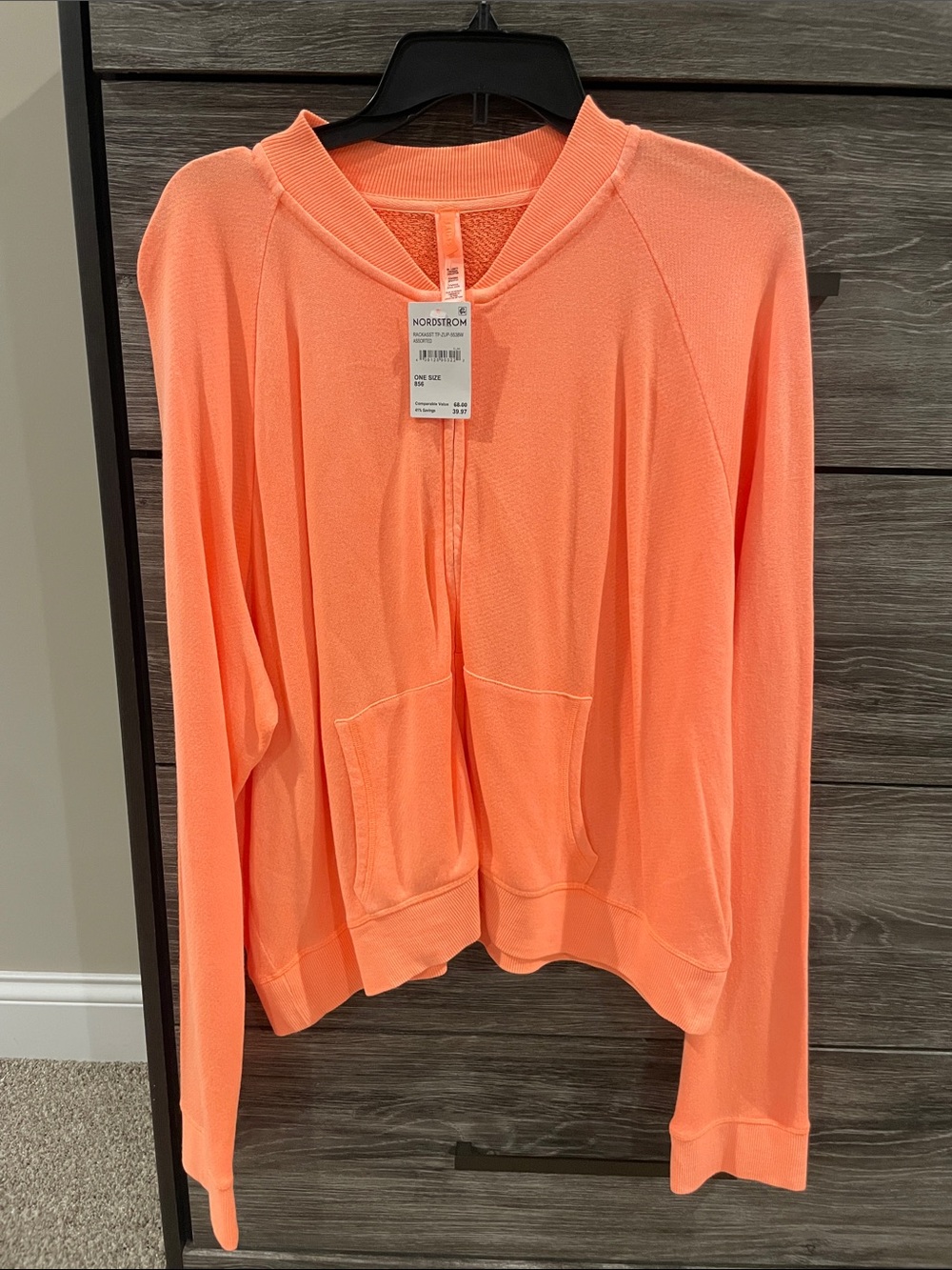 SKIMS Coral Zip-Front Lightweight Hoodie